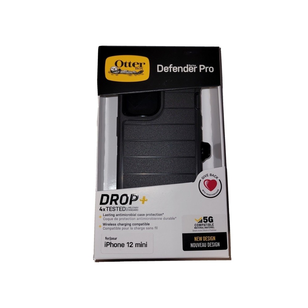 OtterBox Defender Pro Series Rugged Case + Clip for iPhone 12 mini - Black NEW